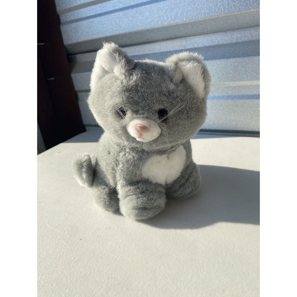 Vintage 1984 R. Dakin & Co. Grey Plush Kitten Cat Wind Up Musical Works